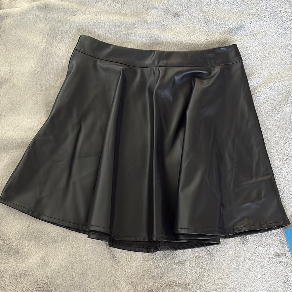Womens Cupshe Black Faux Leather Skirt
